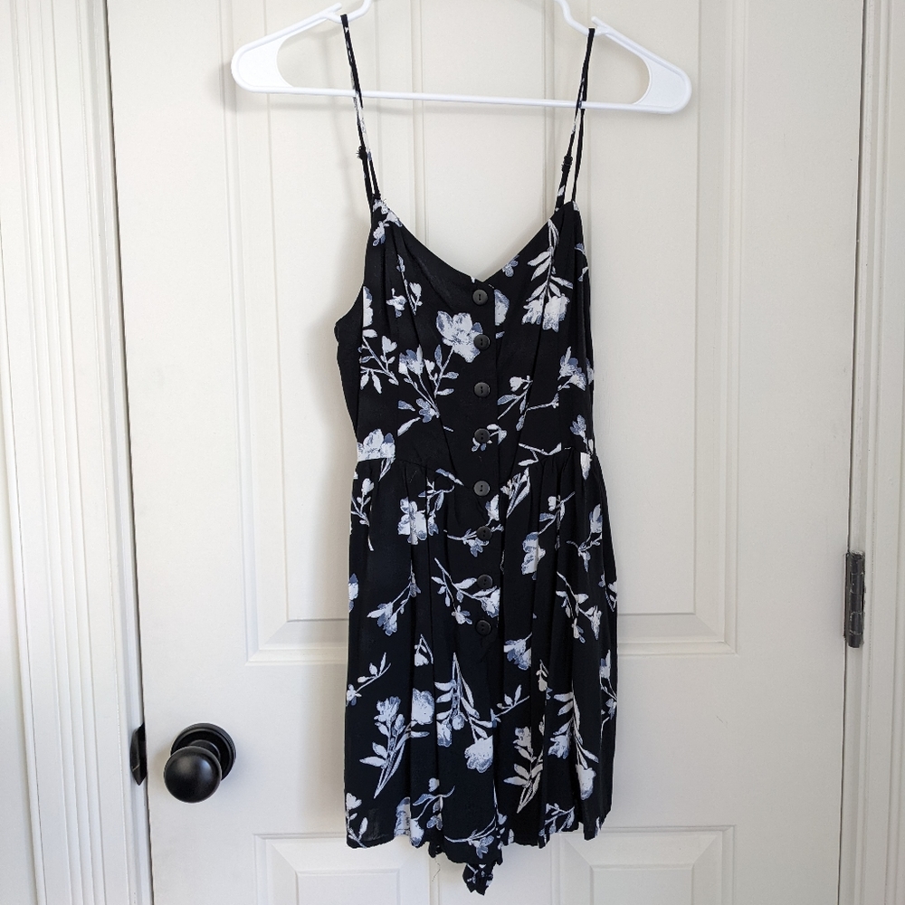 Urban Outfitters Black Floral Romper